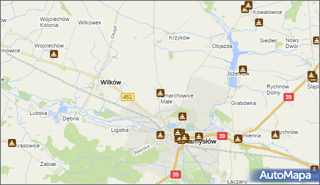 mapa Smarchowice Małe, Smarchowice Małe na mapie Targeo