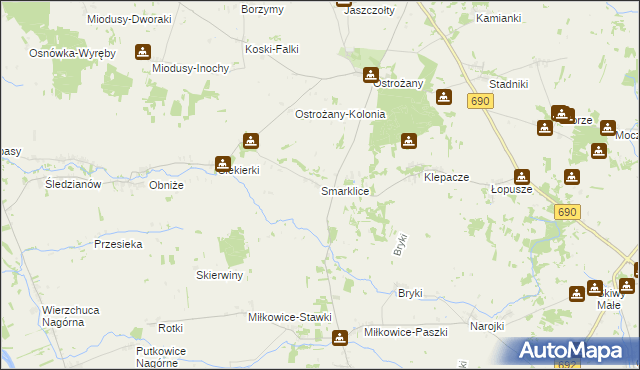 mapa Smarklice, Smarklice na mapie Targeo