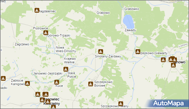 mapa Smolany-Żardawy, Smolany-Żardawy na mapie Targeo