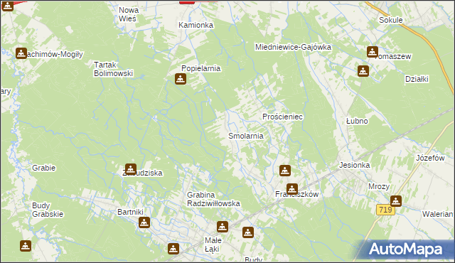 mapa Smolarnia gmina Wiskitki, Smolarnia gmina Wiskitki na mapie Targeo