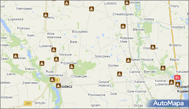 mapa Sobiczewy, Sobiczewy na mapie Targeo