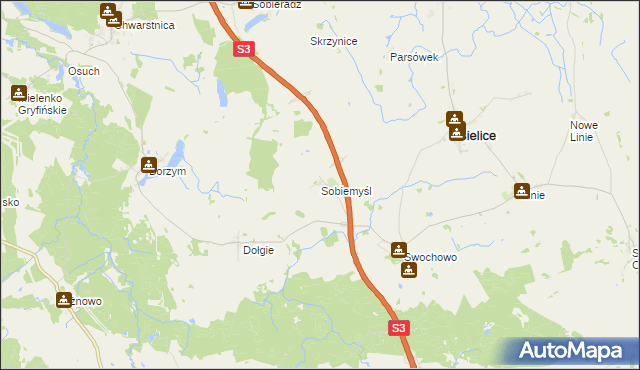 mapa Sobiemyśl, Sobiemyśl na mapie Targeo