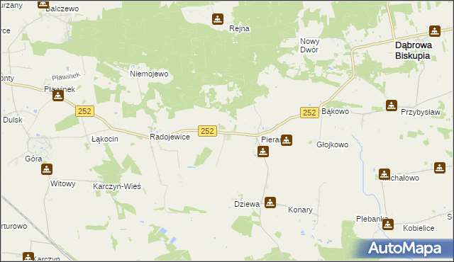 mapa Sobiesiernie gmina Dąbrowa Biskupia, Sobiesiernie gmina Dąbrowa Biskupia na mapie Targeo