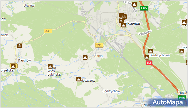 mapa Sobin, Sobin na mapie Targeo