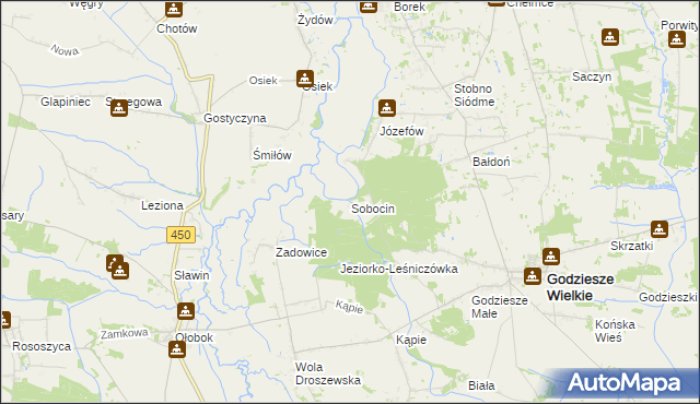mapa Sobocin, Sobocin na mapie Targeo