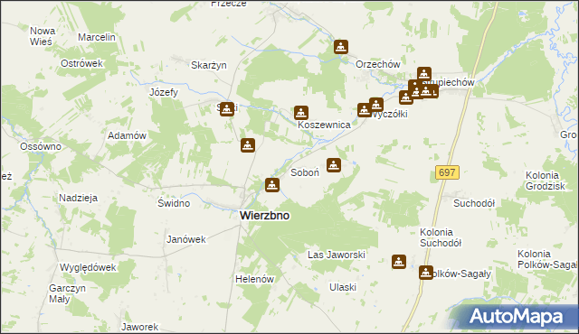 mapa Soboń, Soboń na mapie Targeo