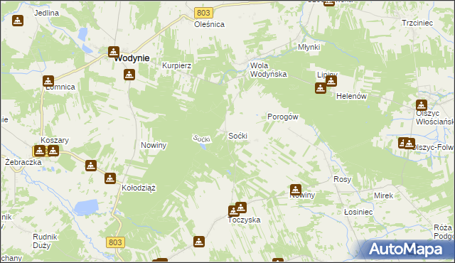 mapa Soćki, Soćki na mapie Targeo