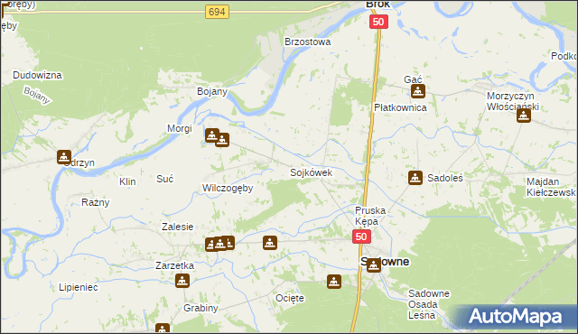 mapa Sojkówek, Sojkówek na mapie Targeo