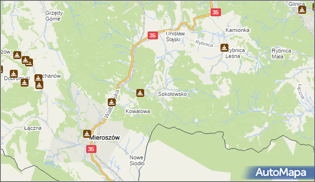 mapa Sokołowsko, Sokołowsko na mapie Targeo