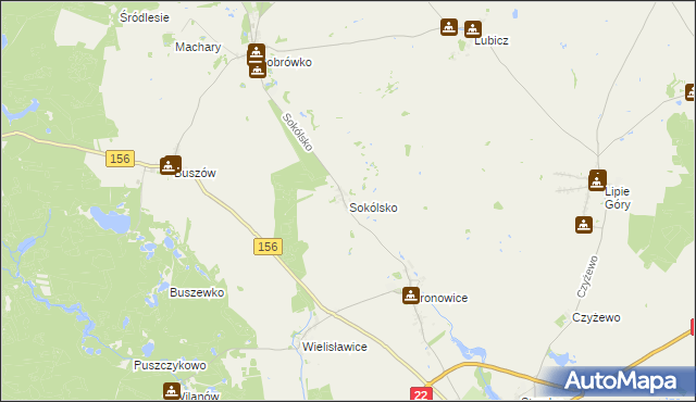 mapa Sokólsko, Sokólsko na mapie Targeo