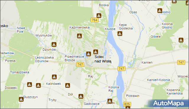 mapa Solec nad Wisłą, Solec nad Wisłą na mapie Targeo