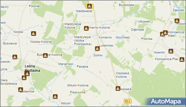 mapa Solinki, Solinki na mapie Targeo