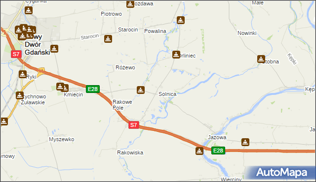 mapa Solnica, Solnica na mapie Targeo