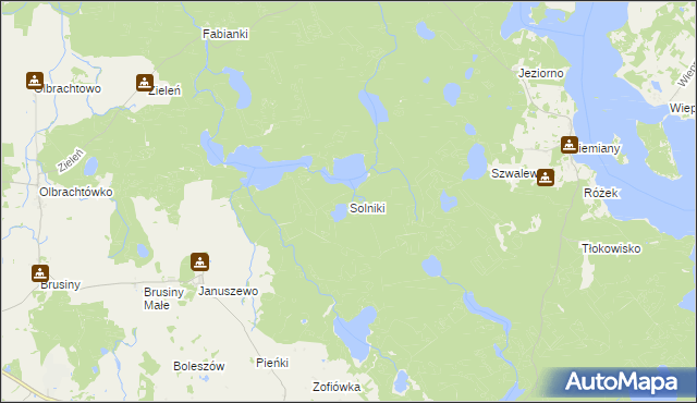 mapa Solniki gmina Iława, Solniki gmina Iława na mapie Targeo