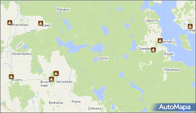 mapa Solniki gmina Iława, Solniki gmina Iława na mapie Targeo