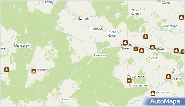 mapa Spieszyn, Spieszyn na mapie Targeo