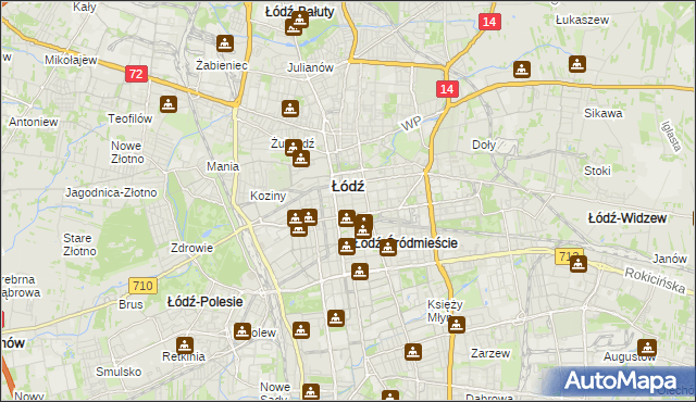 mapa Śródmieście gmina Łódź, Śródmieście gmina Łódź na mapie Targeo