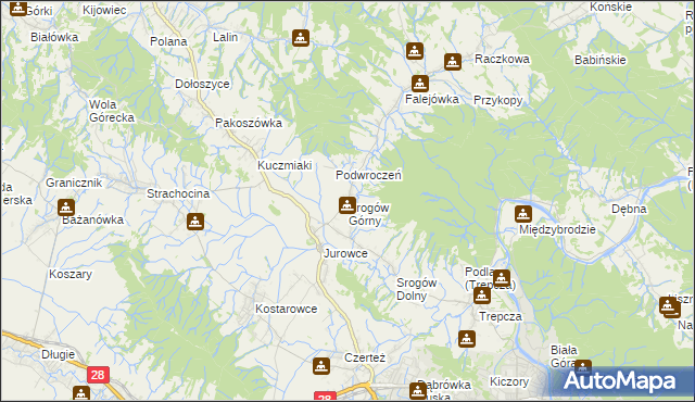 mapa Srogów Górny, Srogów Górny na mapie Targeo