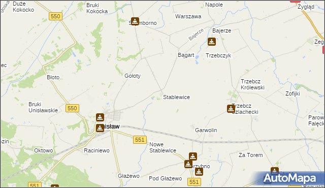 mapa Stablewice, Stablewice na mapie Targeo