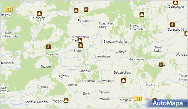 mapa Stanisława, Stanisława na mapie Targeo