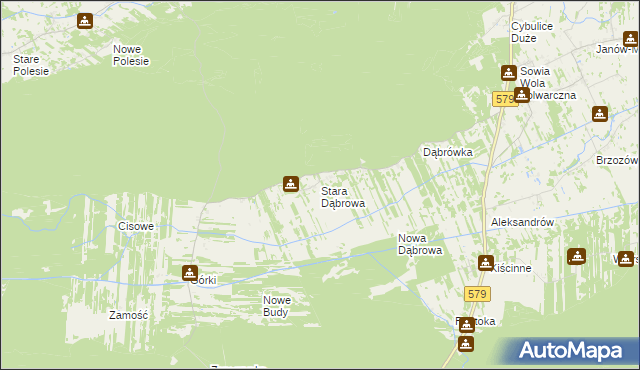 mapa Stara Dąbrowa gmina Leoncin, Stara Dąbrowa gmina Leoncin na mapie Targeo