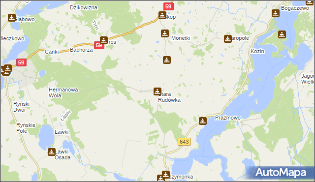 mapa Stara Rudówka, Stara Rudówka na mapie Targeo