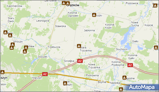 mapa Stara Trzcianka, Stara Trzcianka na mapie Targeo