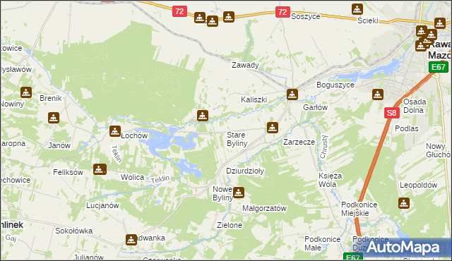 mapa Stare Byliny, Stare Byliny na mapie Targeo