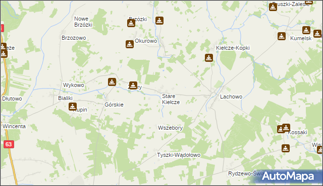 mapa Stare Kiełcze, Stare Kiełcze na mapie Targeo