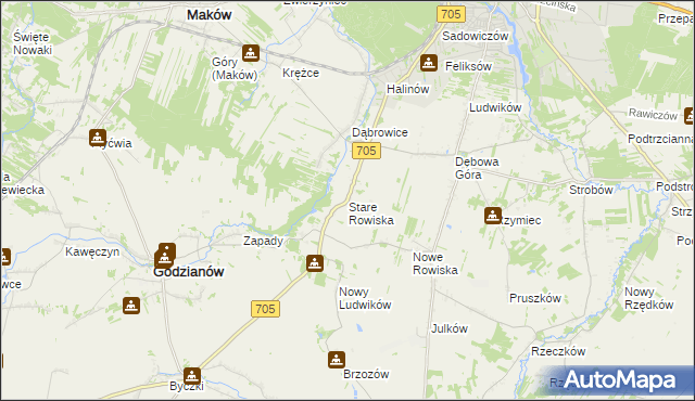 mapa Stare Rowiska, Stare Rowiska na mapie Targeo