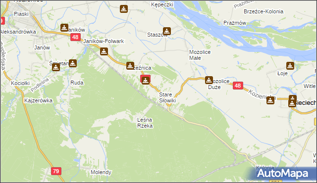 mapa Stare Słowiki, Stare Słowiki na mapie Targeo