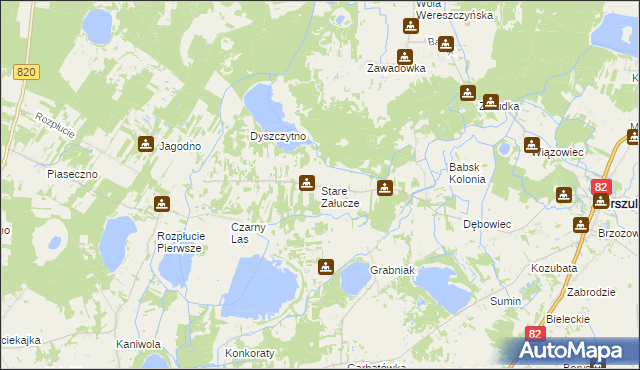 mapa Stare Załucze, Stare Załucze na mapie Targeo