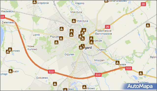 mapa Stargard, Stargard na mapie Targeo