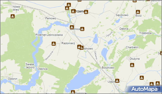 mapa Starkowo gmina Przemęt, Starkowo gmina Przemęt na mapie Targeo