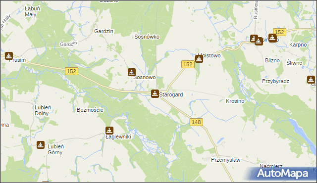 mapa Starogard, Starogard na mapie Targeo