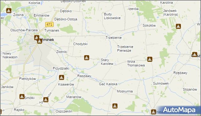 mapa Stary Karolew, Stary Karolew na mapie Targeo