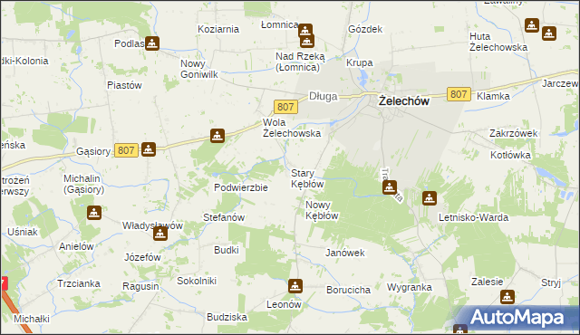 mapa Stary Kębłów, Stary Kębłów na mapie Targeo
