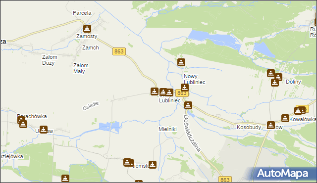 mapa Stary Lubliniec, Stary Lubliniec na mapie Targeo