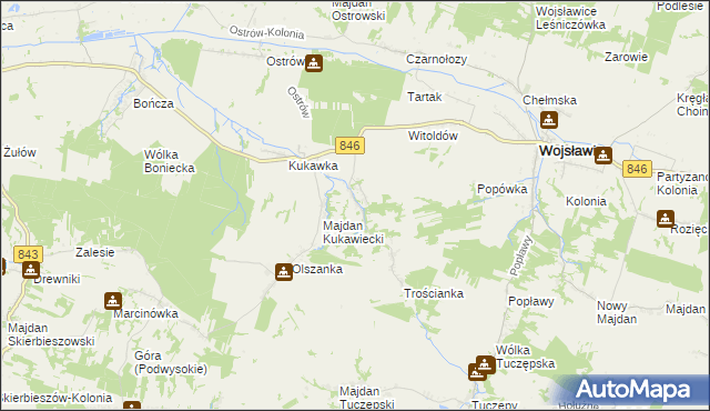 mapa Stary Majdan gmina Wojsławice, Stary Majdan gmina Wojsławice na mapie Targeo