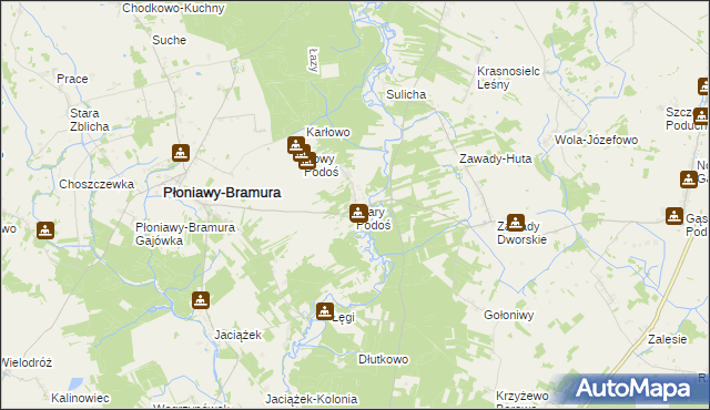 mapa Stary Podoś, Stary Podoś na mapie Targeo
