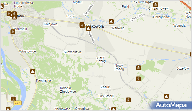 mapa Stary Pożóg, Stary Pożóg na mapie Targeo