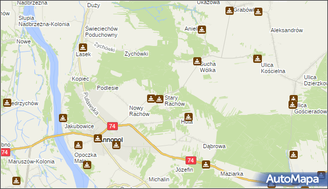 mapa Stary Rachów, Stary Rachów na mapie Targeo