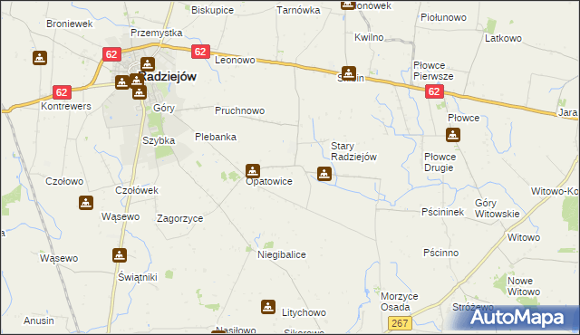 mapa Stary Radziejów Kolonia, Stary Radziejów Kolonia na mapie Targeo