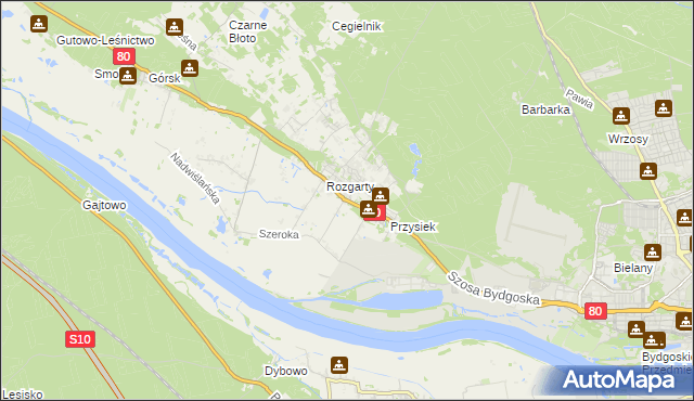 mapa Stary Toruń, Stary Toruń na mapie Targeo