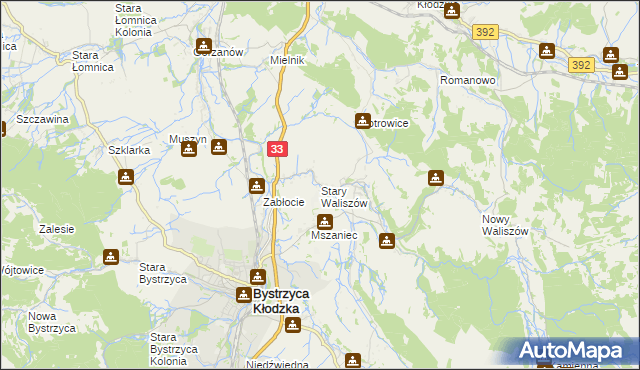 mapa Stary Waliszów, Stary Waliszów na mapie Targeo