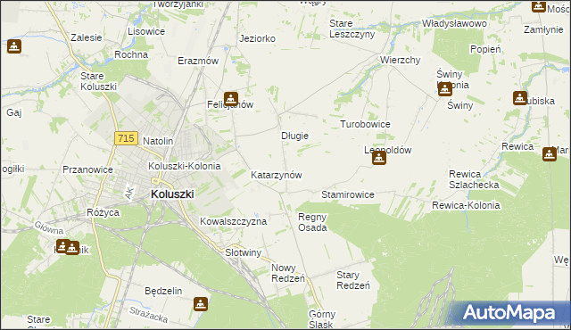 mapa Stefanów gmina Koluszki, Stefanów gmina Koluszki na mapie Targeo