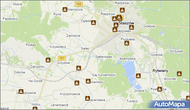 mapa Stefanówek, Stefanówek na mapie Targeo