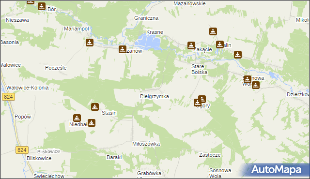 mapa Stefanówka gmina Józefów nad Wisłą, Stefanówka gmina Józefów nad Wisłą na mapie Targeo