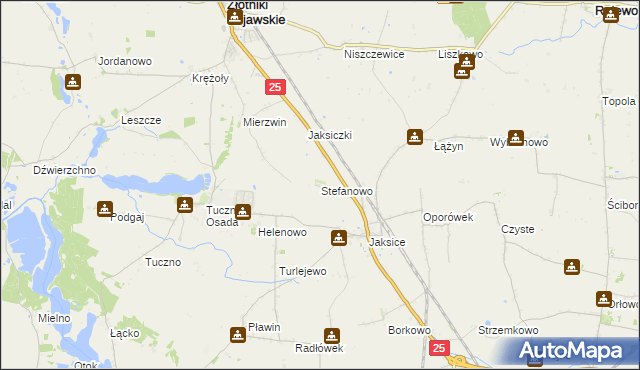 mapa Stefanowo gmina Inowrocław, Stefanowo gmina Inowrocław na mapie Targeo