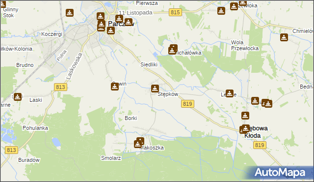 mapa Stępków, Stępków na mapie Targeo